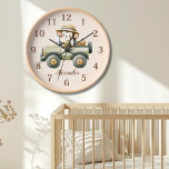 Personalised Cute Jungle Animals Kids  Clock<br><div class="desc">Introduce a delightful and personalised touch to your home decor with our Personalised Watercolor Safari Animals Clock! This charming clock features enchanting watercolor illustrations of safari animals, each one exuding character and charm. From majestic lions to playful elephants, every detail is carefully crafted in vibrant hues, creating a captivating focal...</div>