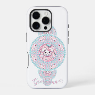 Personalised Cute Kawaii Bunny Ornamental Mandala iPhone 16 Pro Case