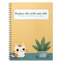Personalised Cute Kawaii Cat Notebook