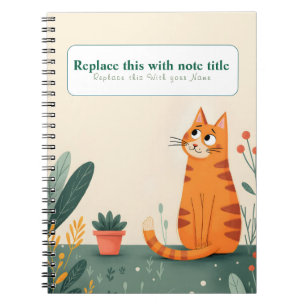 Personalised Cute Kawaii Cat Notebook