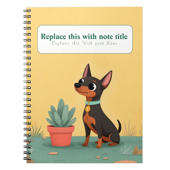 Personalised Cute Kawaii Dog Notebook (Front)