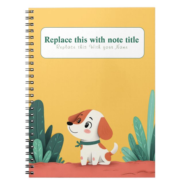 Personalised Cute Kawaii Dog Notebook (Front)