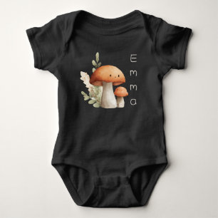 Personalised Cute Kawaii mushroom  Baby Bodysuit