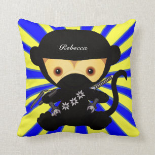 Personalised Cute kawaii ninja monkey Cushion