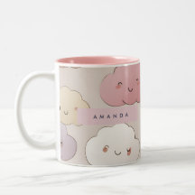 Personalised Cute Kawaii Pastel Smiling Clouds