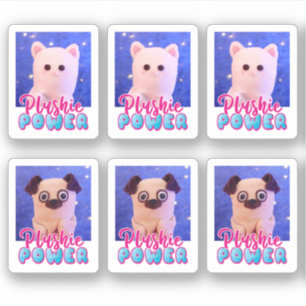 Personalised Cute Kawaii Pink Blue Plushie Power
