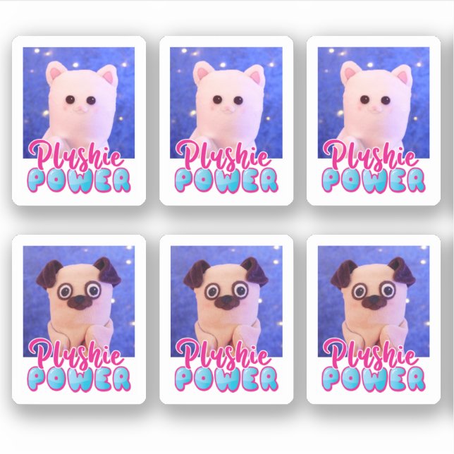 Personalised Cute Kawaii Pink Blue Plushie Power (Front)