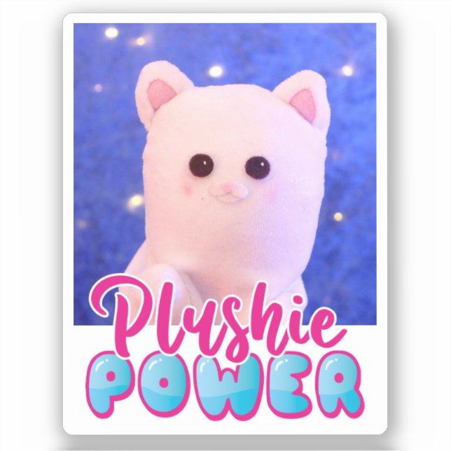 Personalised Cute Kawaii Pink Blue Plushie Power (Front)