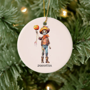 Personalised Cute Kid Zombie Halloween (3) Ceramic Ornament