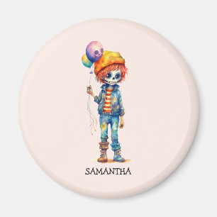 Personalised Cute Kid Zombie Halloween (4) Magnet
