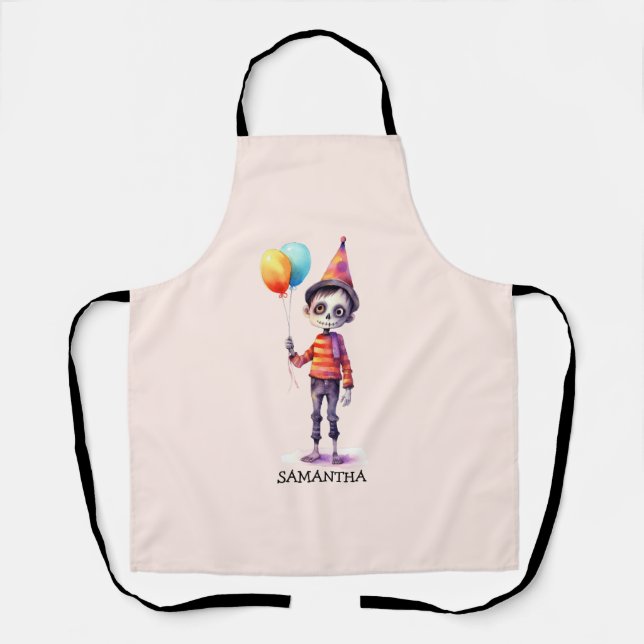 Personalised Cute Kid Zombie Halloween Apron (Front)