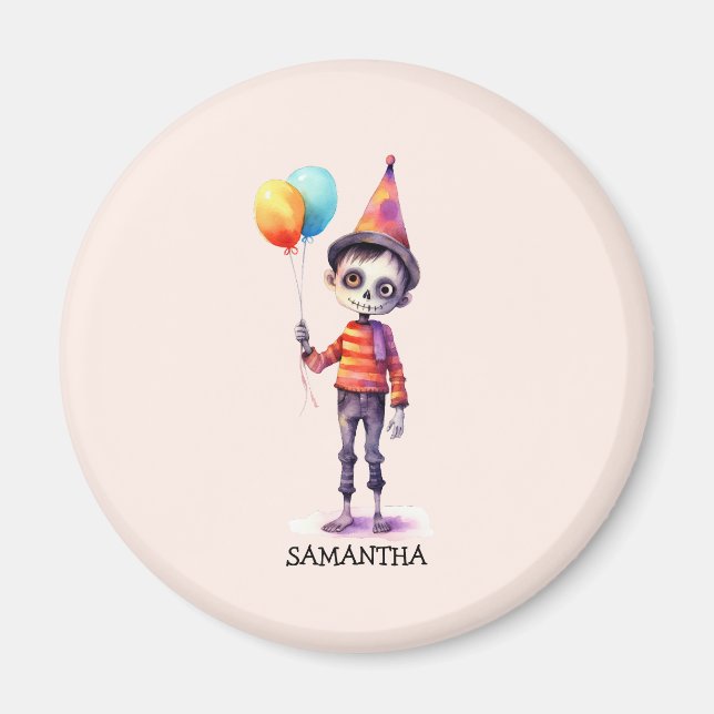 Personalised Cute Kid Zombie Halloween Magnet (Front)