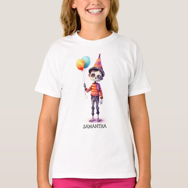 Personalised Cute Kid Zombie Halloween T-Shirt (Front)