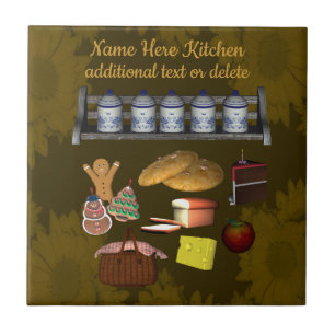 Personalised Cute Kitchen Design Ceramic Tile