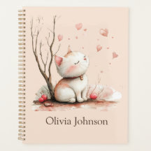 Personalised Cute Kitten with Hearts