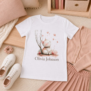 Personalised Cute Kitten with Hearts Women's T-Shirt