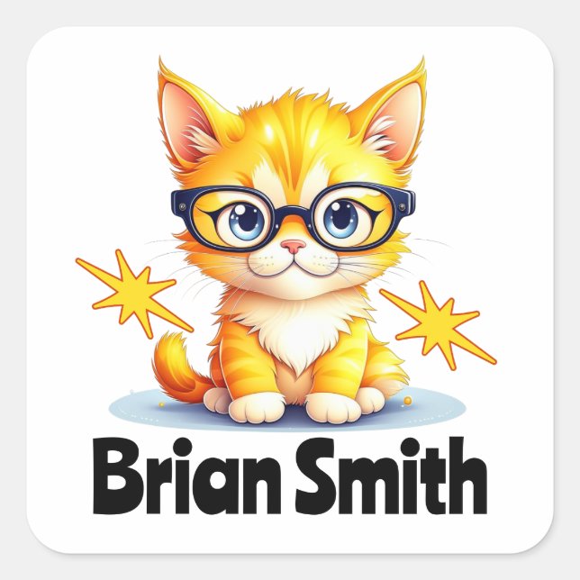 Personalised cute kitty stickers (Front)