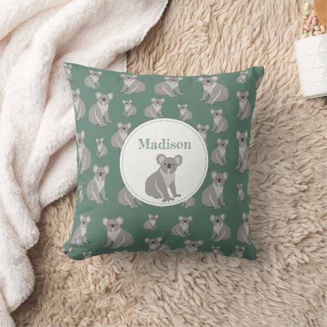 Personalised Cute Koala Pattern   Cushion (Blanket)