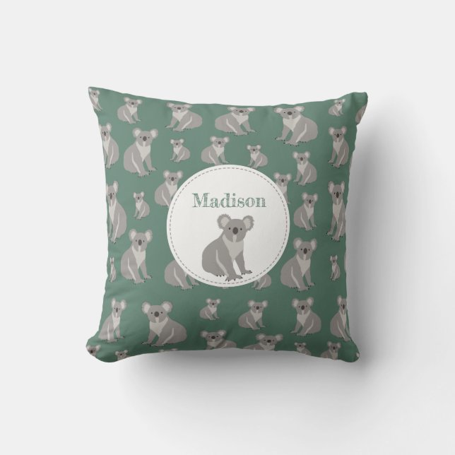 Personalised Cute Koala Pattern   Cushion (Front)