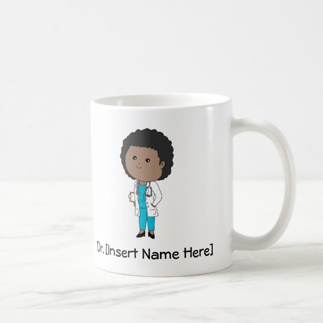 Personalised Cute Lady Doctor African American Mug (Right)