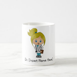 Personalised Cute Lady Doctor  Mug - Blonde