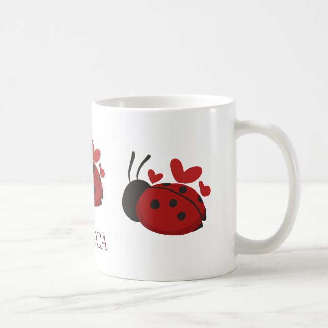 personalised cute ladybug coffee mug (Right)