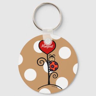Personalised Cute LadyBug drawing Key Ring
