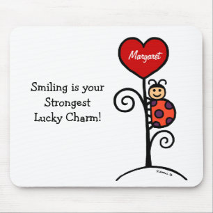 Personalised Cute LadyBug drawing Mouse Pad