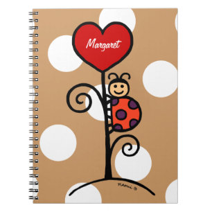 Personalised Cute LadyBug drawing Notebook