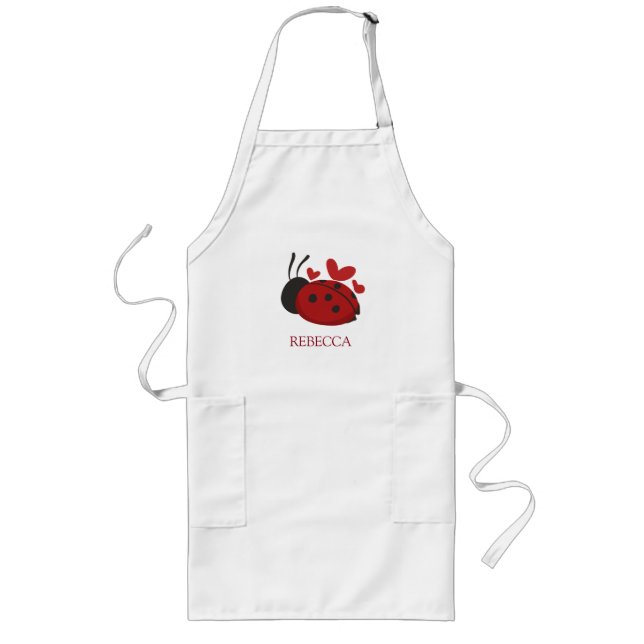 personalised cute ladybug long apron (Front)