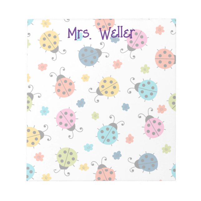 Personalised Cute LadyBug Notepad (Front)