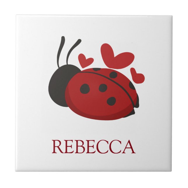 personalised cute ladybug tile (Front)