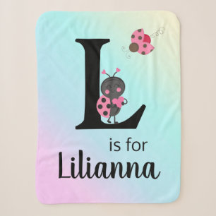 Personalised Cute Ladybugs Sherpa Blanket