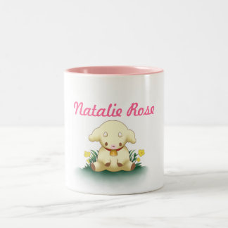 Personalised Cute Lamb Mug - Pink