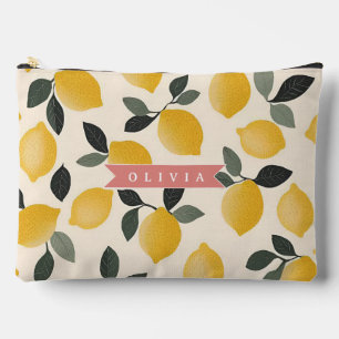 Personalised Cute Lemon Pattern Fresh Summer Accessory Pouch
