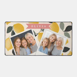 Personalised Cute Lemon Pattern Fresh Summer Desk Mat
