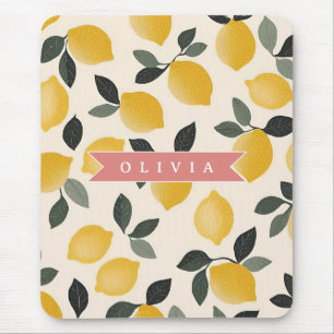 Personalised Cute Lemon Pattern Fresh Summer Mouse Pad