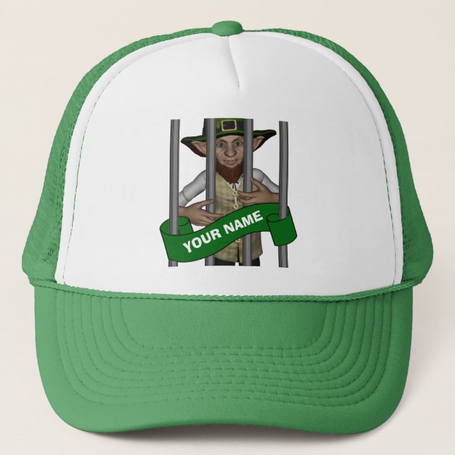 personalised cute  leprechaun  St Patrick's day Trucker Hat (Front)