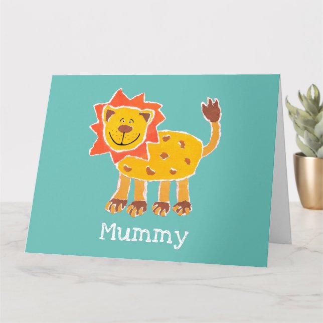 Personalised Cute Lion Mother's Day Card (Small Plant)