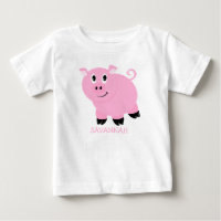 Personalised Cute Little Pink Pig Girls