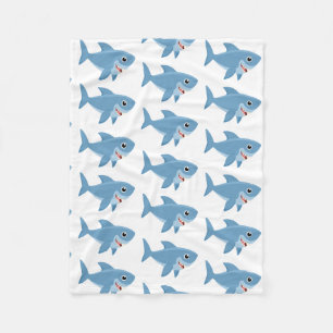 Personalised Cute Little Shark Fleece Blanket
