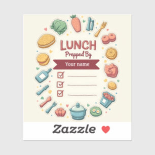 Personalised Cute Lunch Checklist for Kids