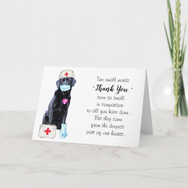 Personalised Cute Medical Doctor Nurse Thank You Card (Front)