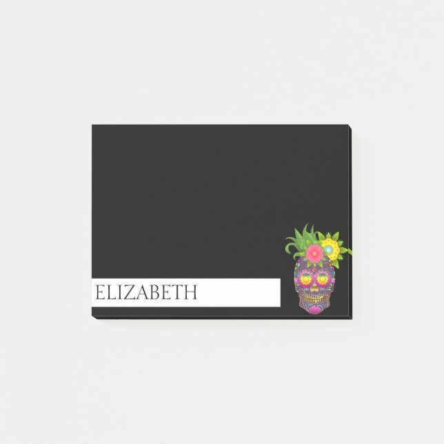Personalised Cute Mexican Sugar Skull Halloween Po Post-it Notes (Front)