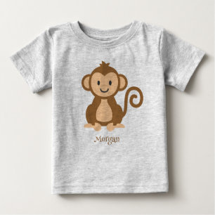Personalised Cute Monkey Baby T-Shirt