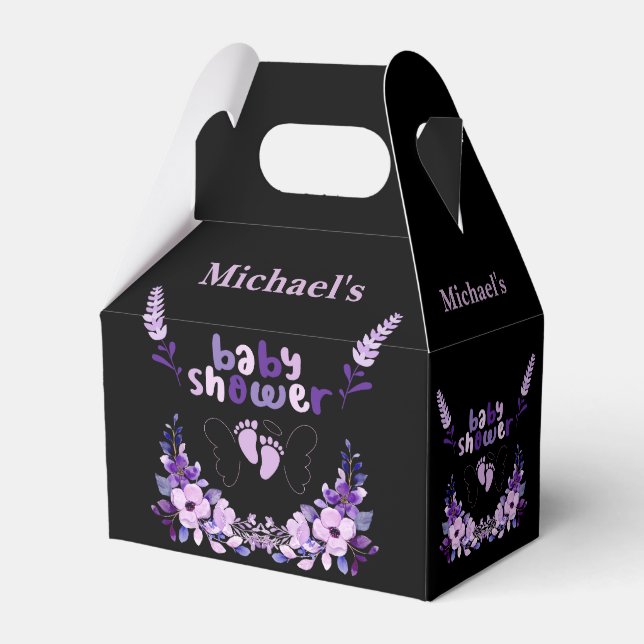 Personalised Cute Monogram Baby Shower          Favour Box (Front Side)