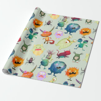 Personalised Cute Monster Design for Boys Wrapping Paper
