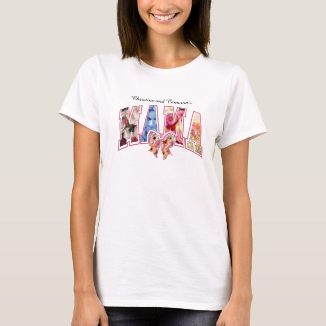 Personalised Cute Mother Modern Floral Womens Mum T-Shirt (Front)