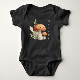 Personalised Cute Mushroom Baby Bodysuit