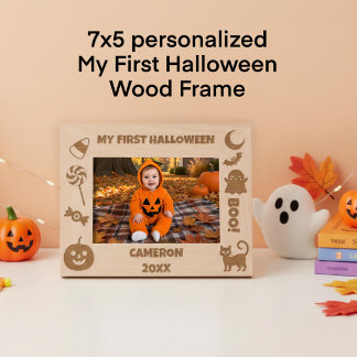 Personalised Cute My First Halloween Etched Frames
